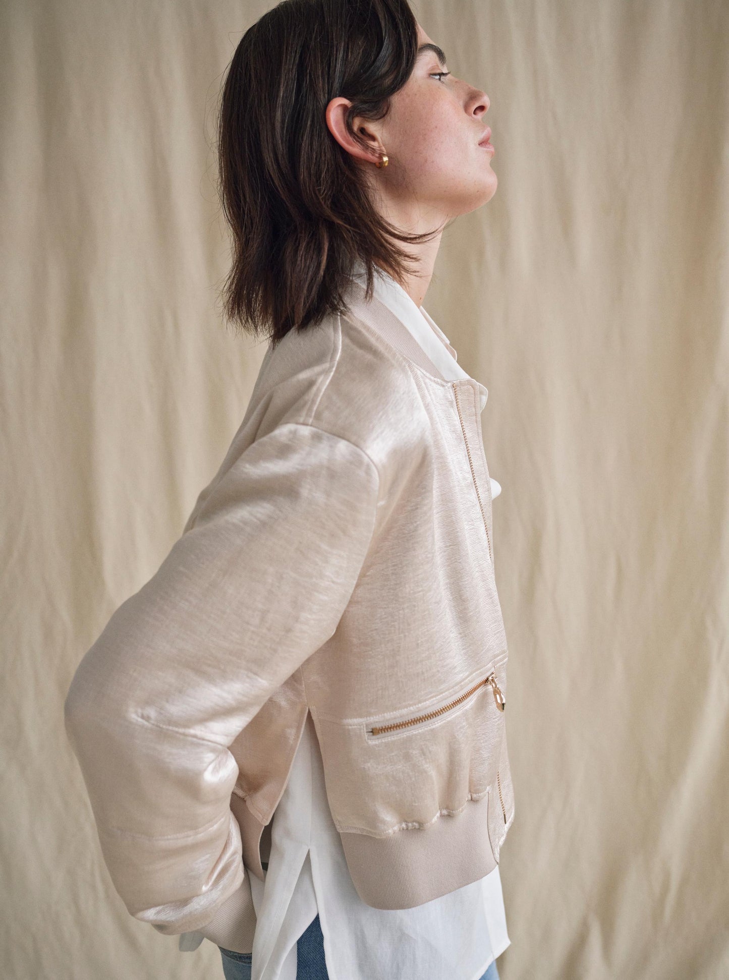 Mos Mosh Ladies Full Length Gold Zip Cate Elna Sheer Bliss Jacket