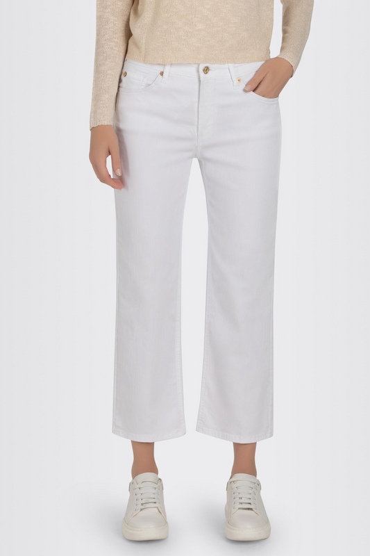 Mac Ladies Comfortable Waist White Denim Culotte