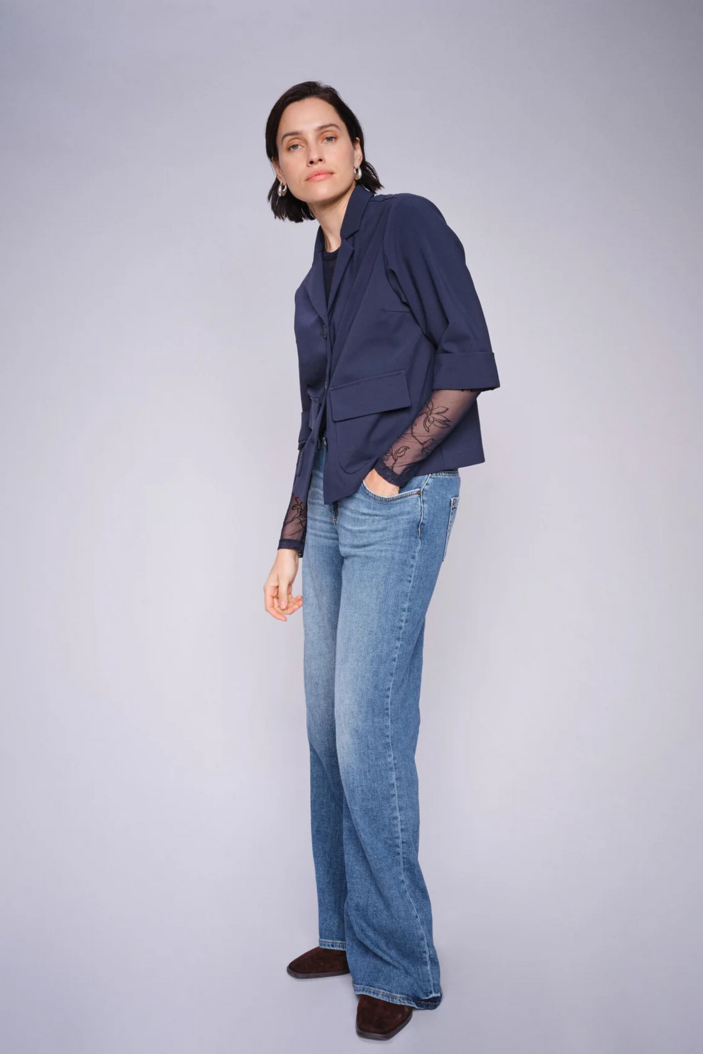Mos Mosh Ladies  Flattering High Rise Dara Vint Mid Blue Jeans