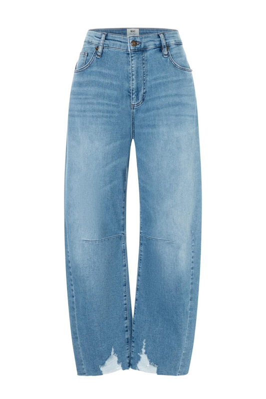 Mac Ladies High Waist Dakota Fringe Lake Blue Jeans