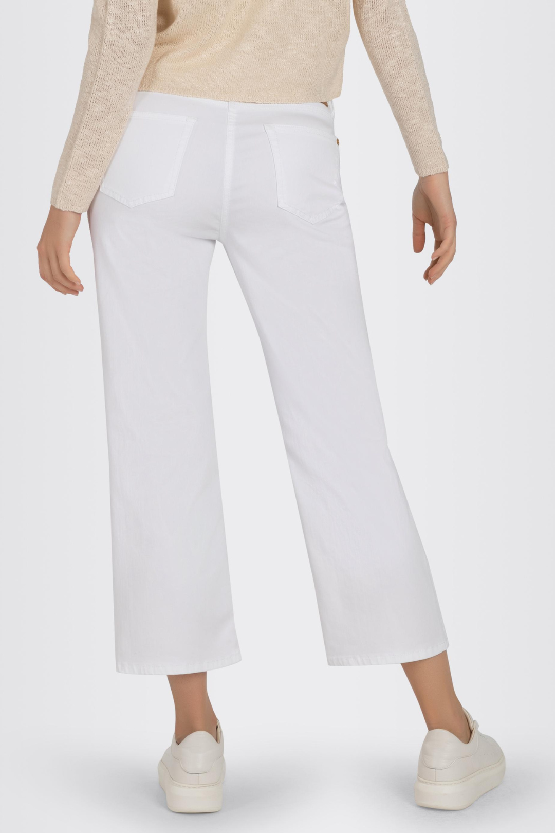 Mac Ladies Comfortable Waist White Denim Culotte
