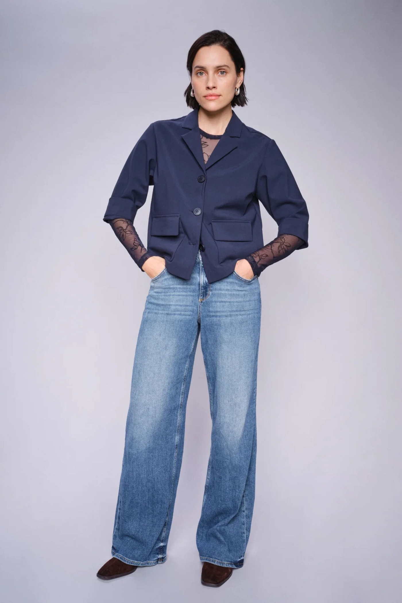 Mos Mosh Ladies  Flattering High Rise Dara Vint Mid Blue Jeans