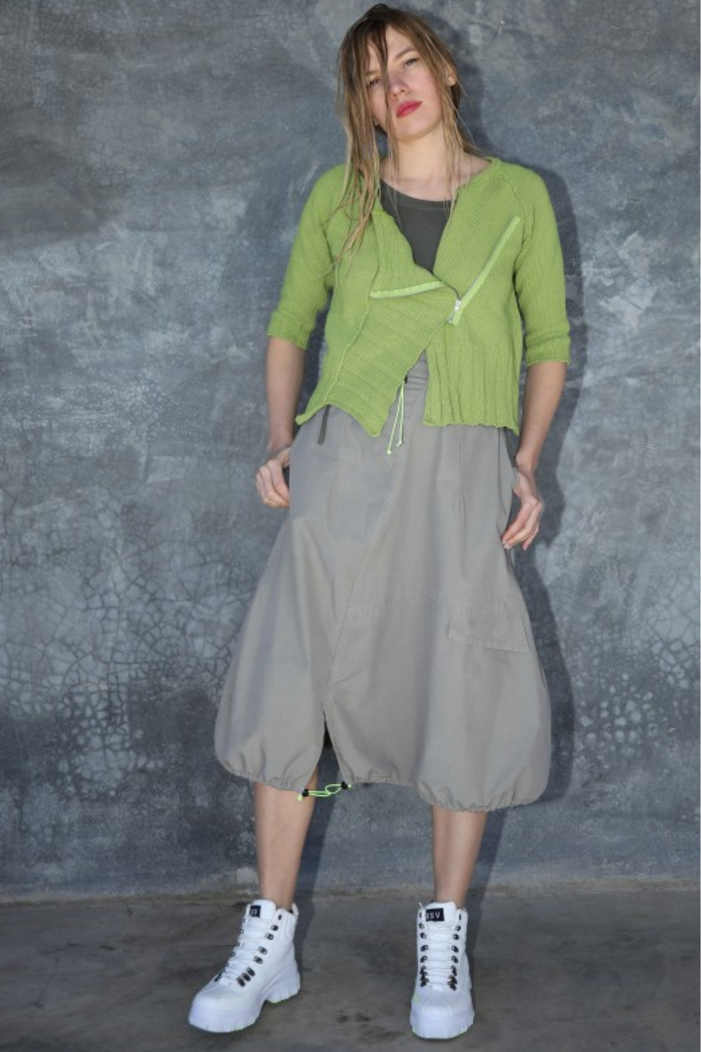 Lurdes Ladies Zip Closure at Back Bergada Toasted A-line Skirt