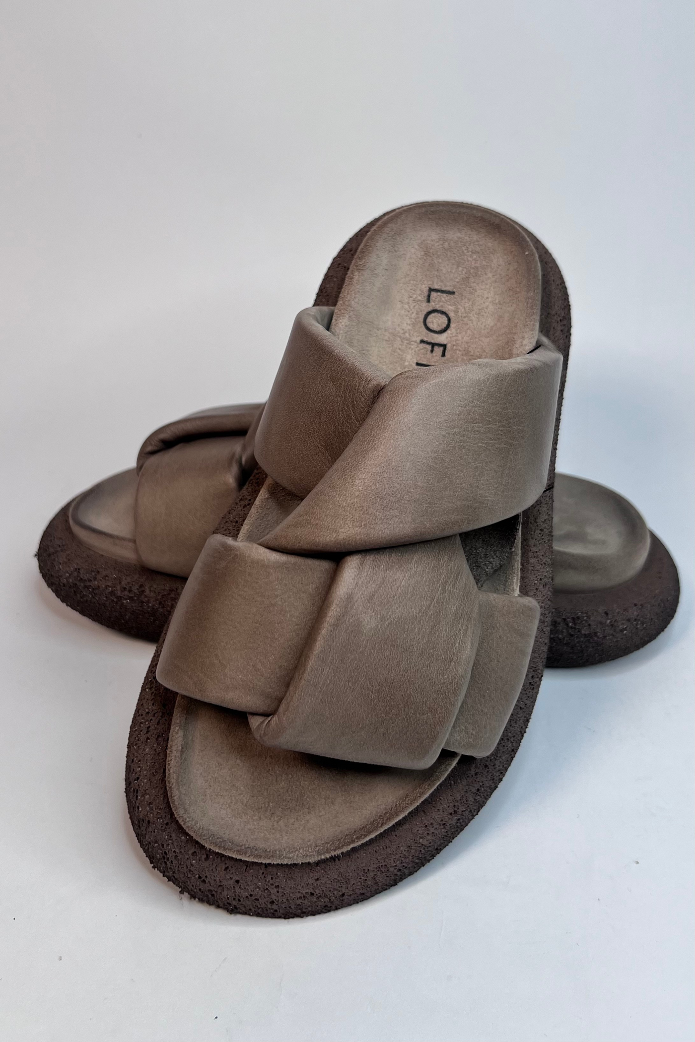 Lofina Ladies Simple and Super Elegant Gasoline Malto Twist Sandals