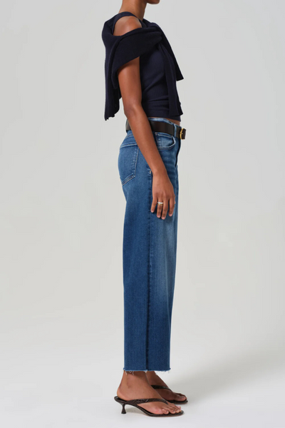 Citizens of Humanity Ladies Voluminous Raw Hem Wide Leg Lyra Ambry Wide Leg Jeans