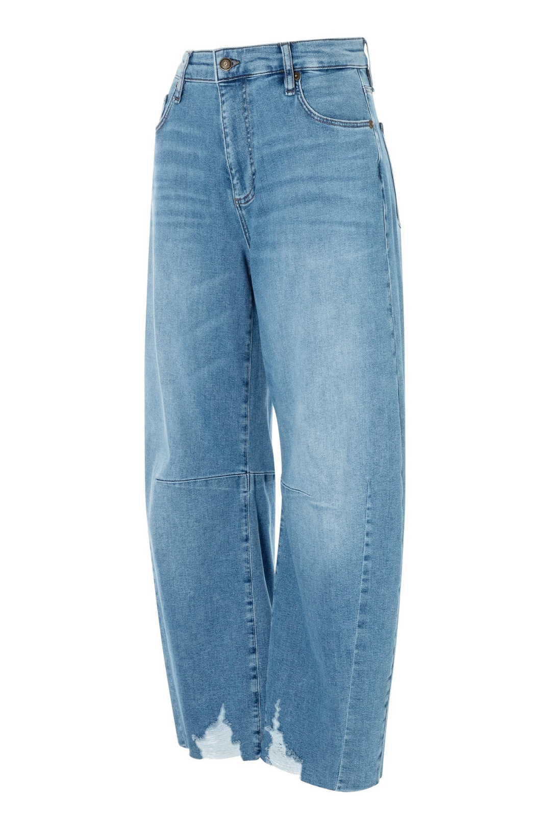 Mac Ladies High Waist Dakota Fringe Lake Blue Jeans