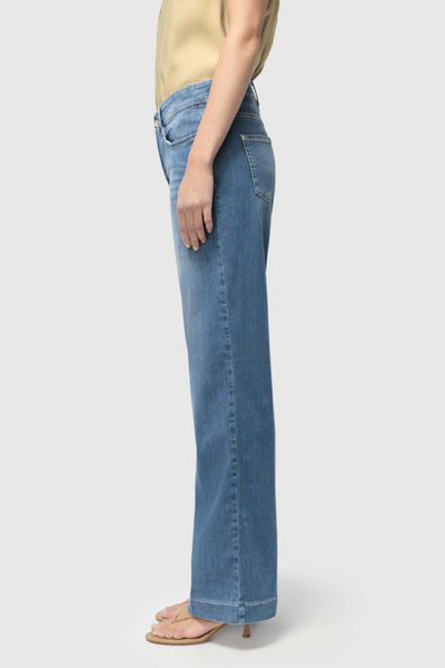 Mac Ladies Comfortable Waist Dream Wide Summer Mid Blue Jeans
