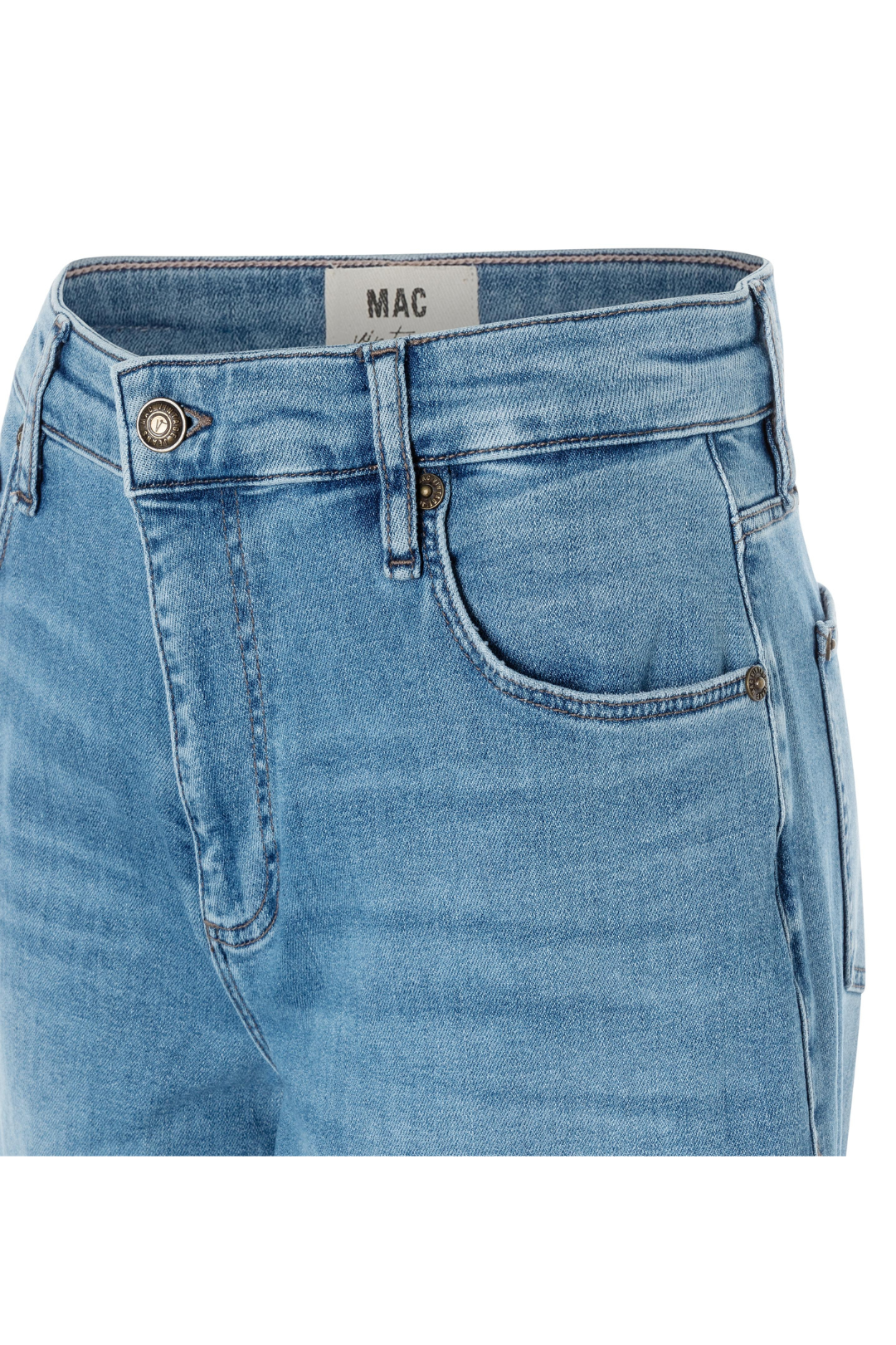 Mac Ladies High Waist Dakota Fringe Lake Blue Jeans
