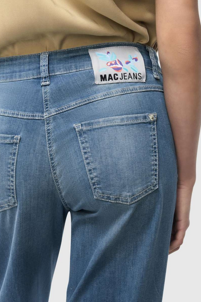 Mac Ladies Comfortable Waist Dream Wide Summer Mid Blue Jeans