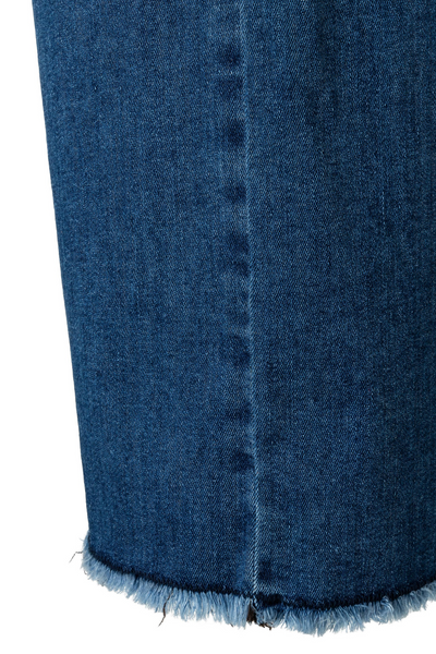 Mac Ladies Comfortable Waist Dream Wide Cropped Storm Blue Jeans