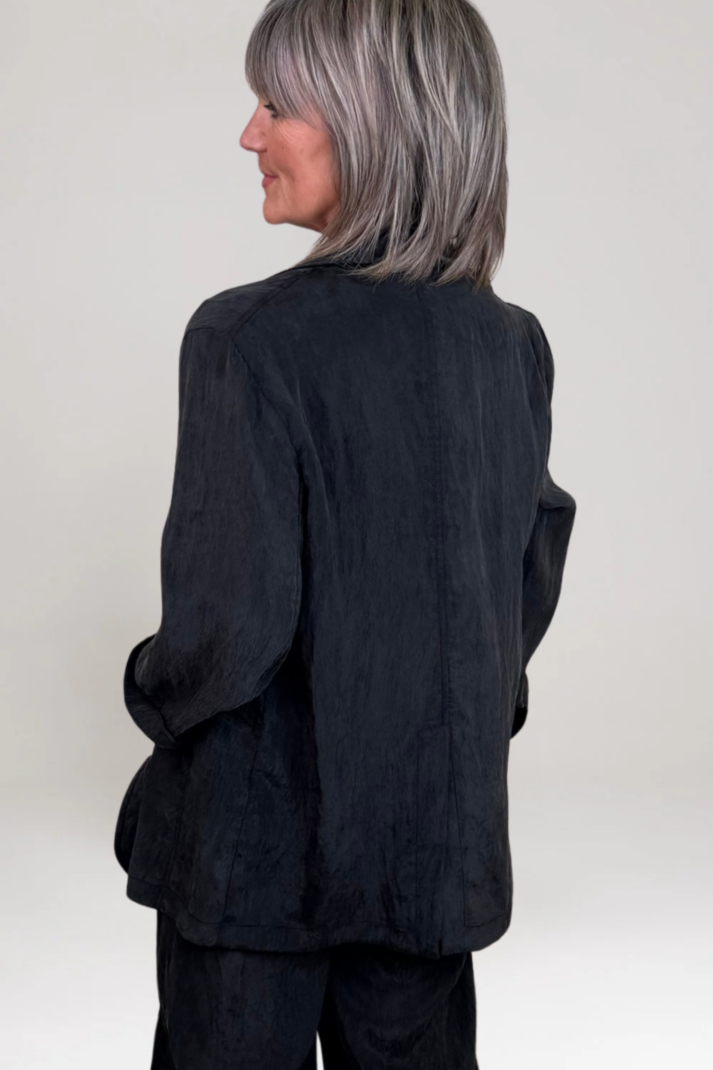 el2 Ladies Washed Black Blazer Style Jacket