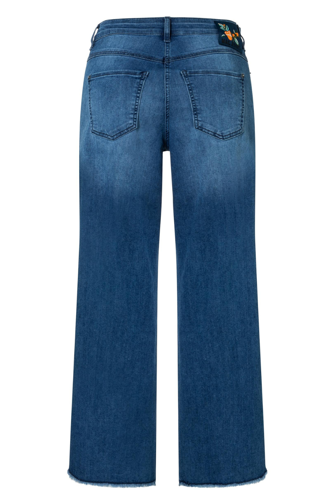 Mac Ladies Comfortable Waist Dream Wide Cropped Storm Blue Jeans