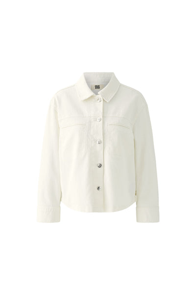 Oui Ladies Casual Cut Regular Length Champagne Denim Jacket