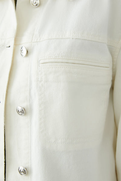 Oui Ladies Casual Cut Regular Length Champagne Denim Jacket