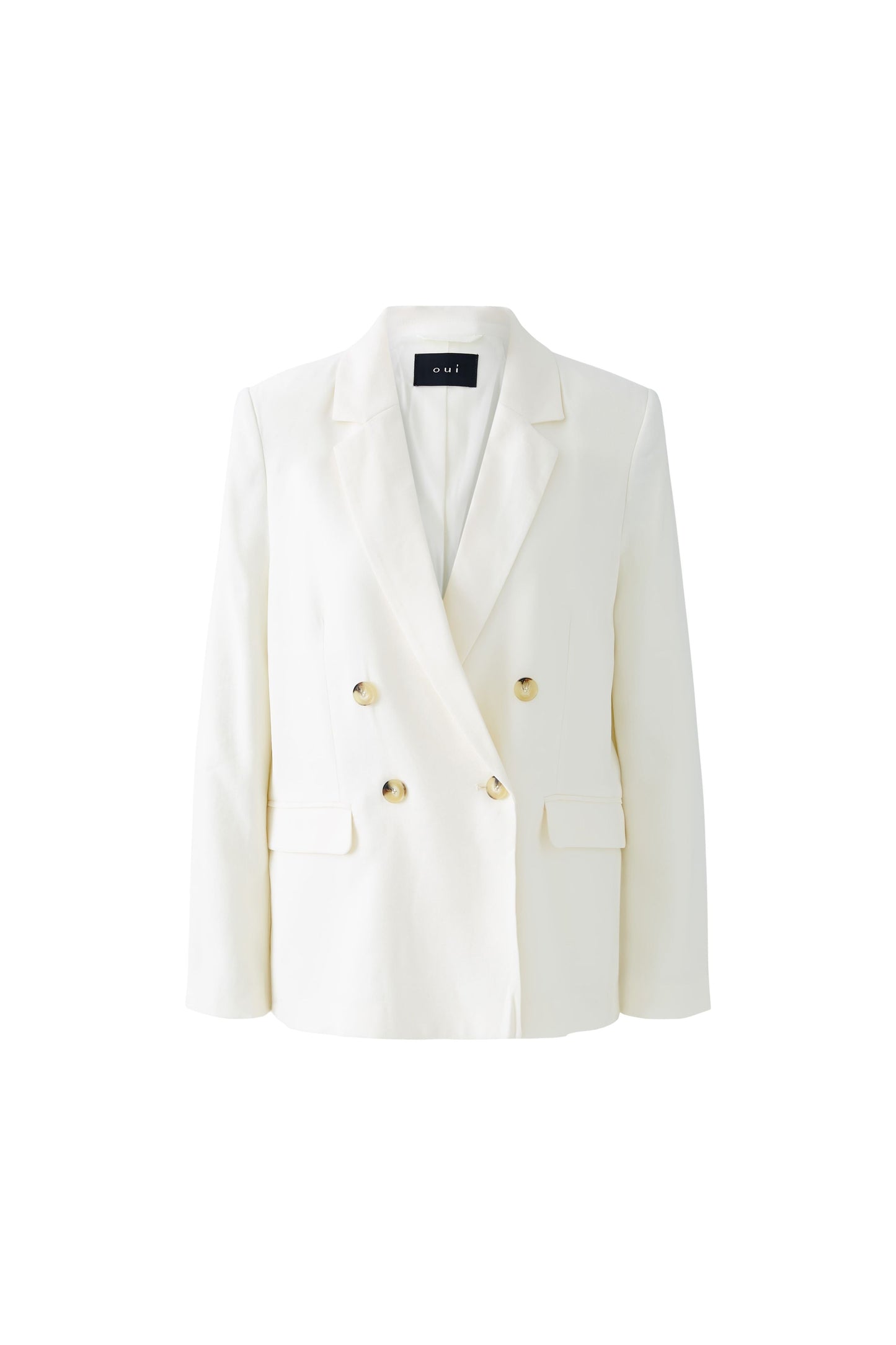 Oui Ladies Casual Cut Regular Length Champagne Double Breasted Blazer