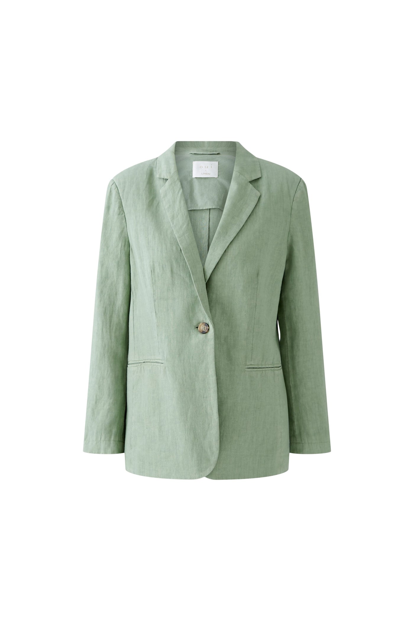 Oui Ladies Two Piped Pockets Sage Green Blazer
