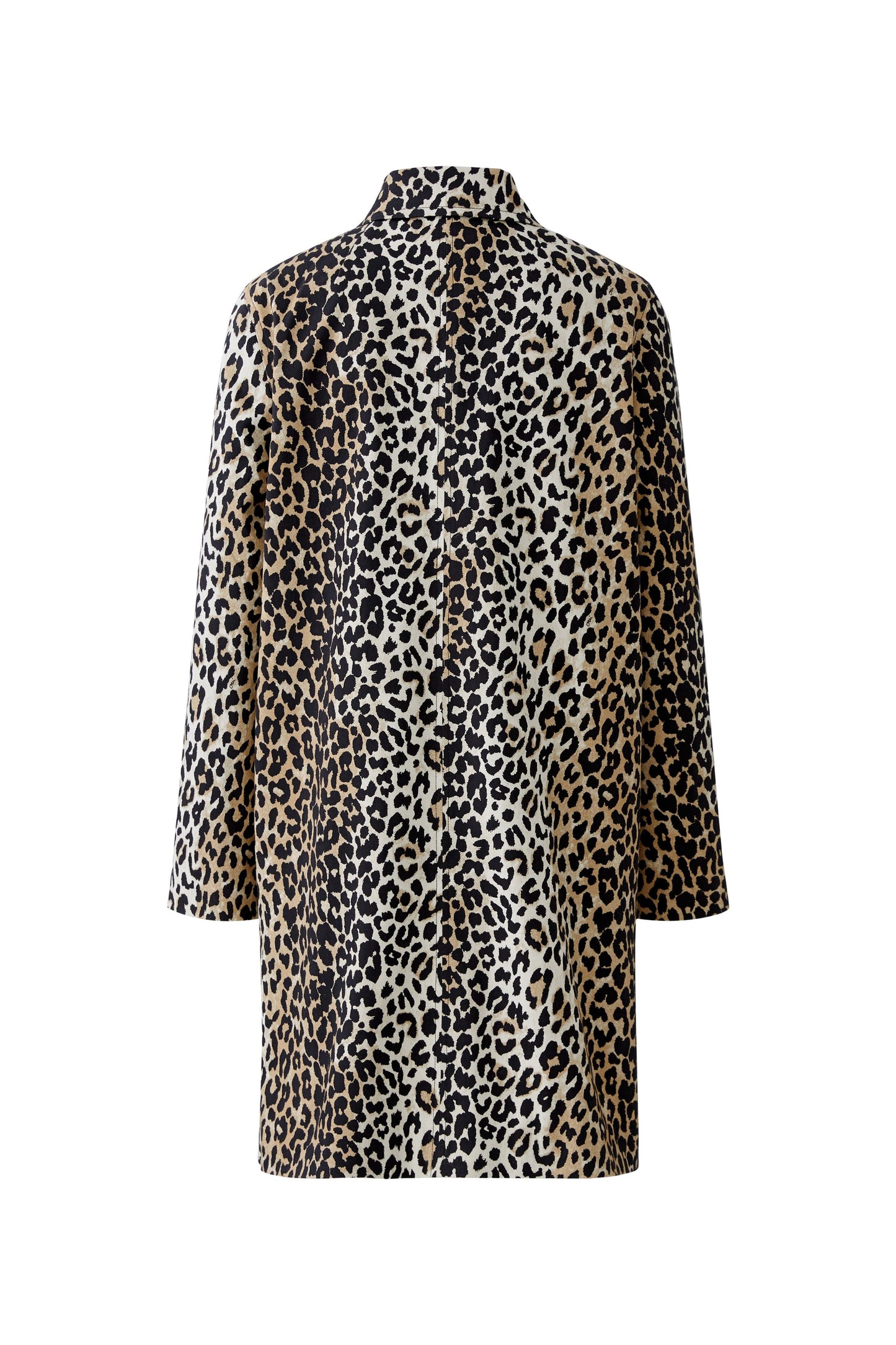 Oui Ladies Pure Cotton with a Satin Finish Camel/Black Leo Short Coat