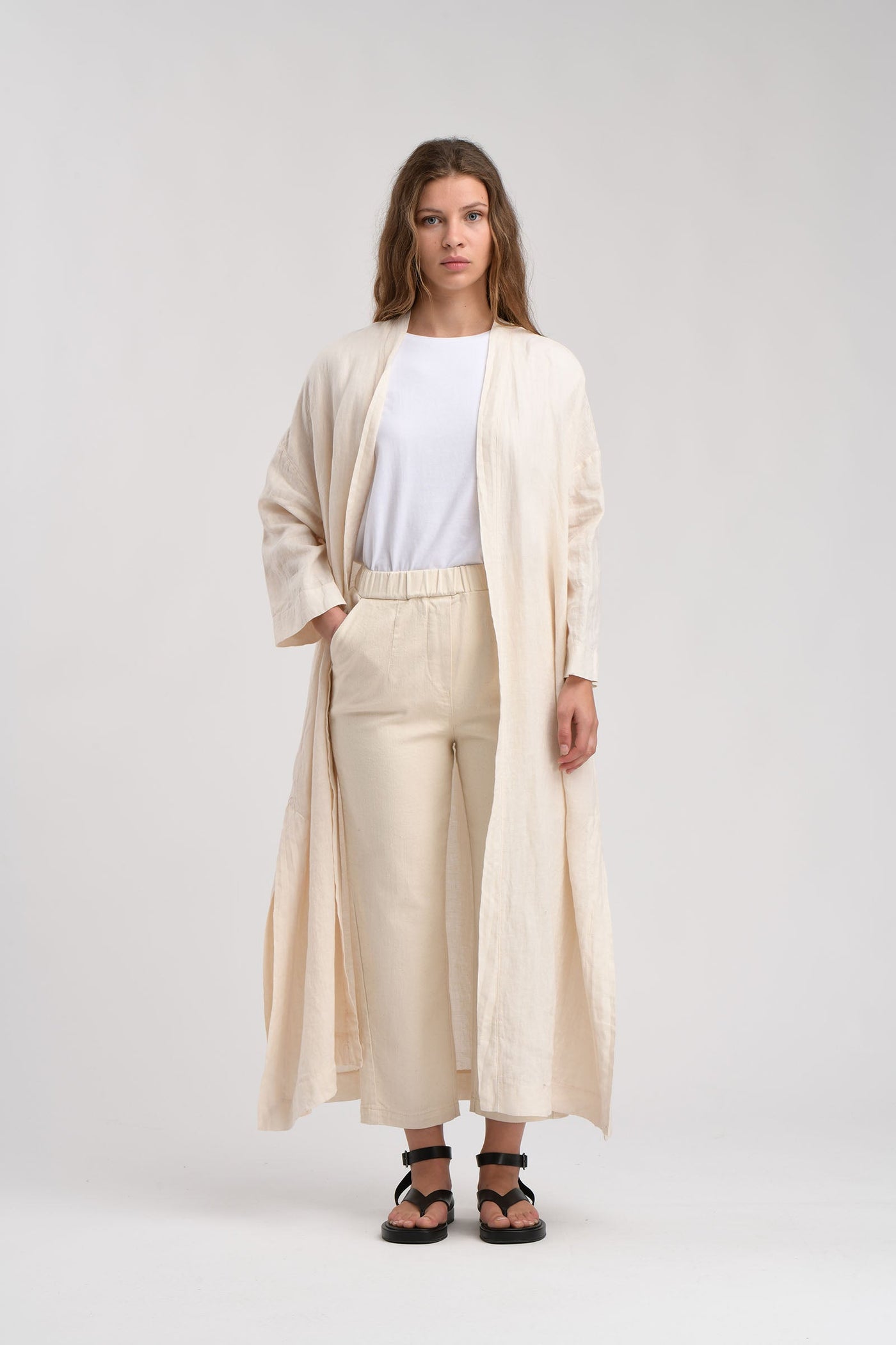Humility Ladies Side Splits Jaloba Ecru Kaftan Jacket
