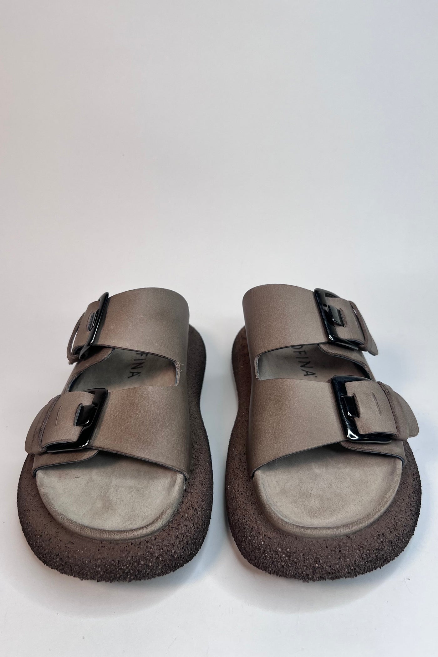 Lofina Ladies  Two Adjustable Buckles Gasoline Malto Buckle Sandals