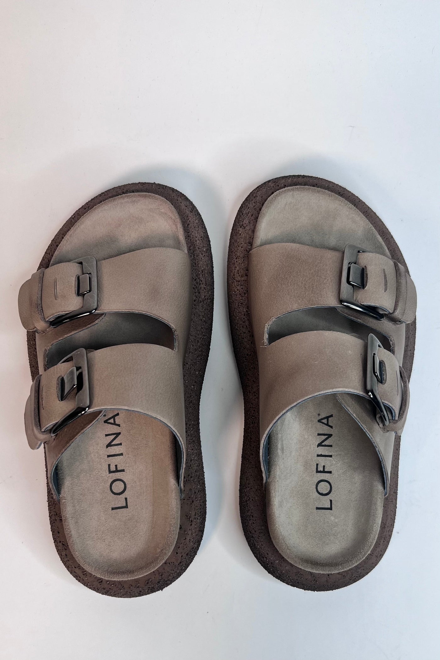 Lofina Ladies  Two Adjustable Buckles Gasoline Malto Buckle Sandals