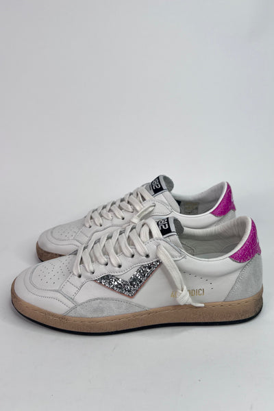 4B12 Ladies Playnew White/Pin Front Lace-up fastening Trainers