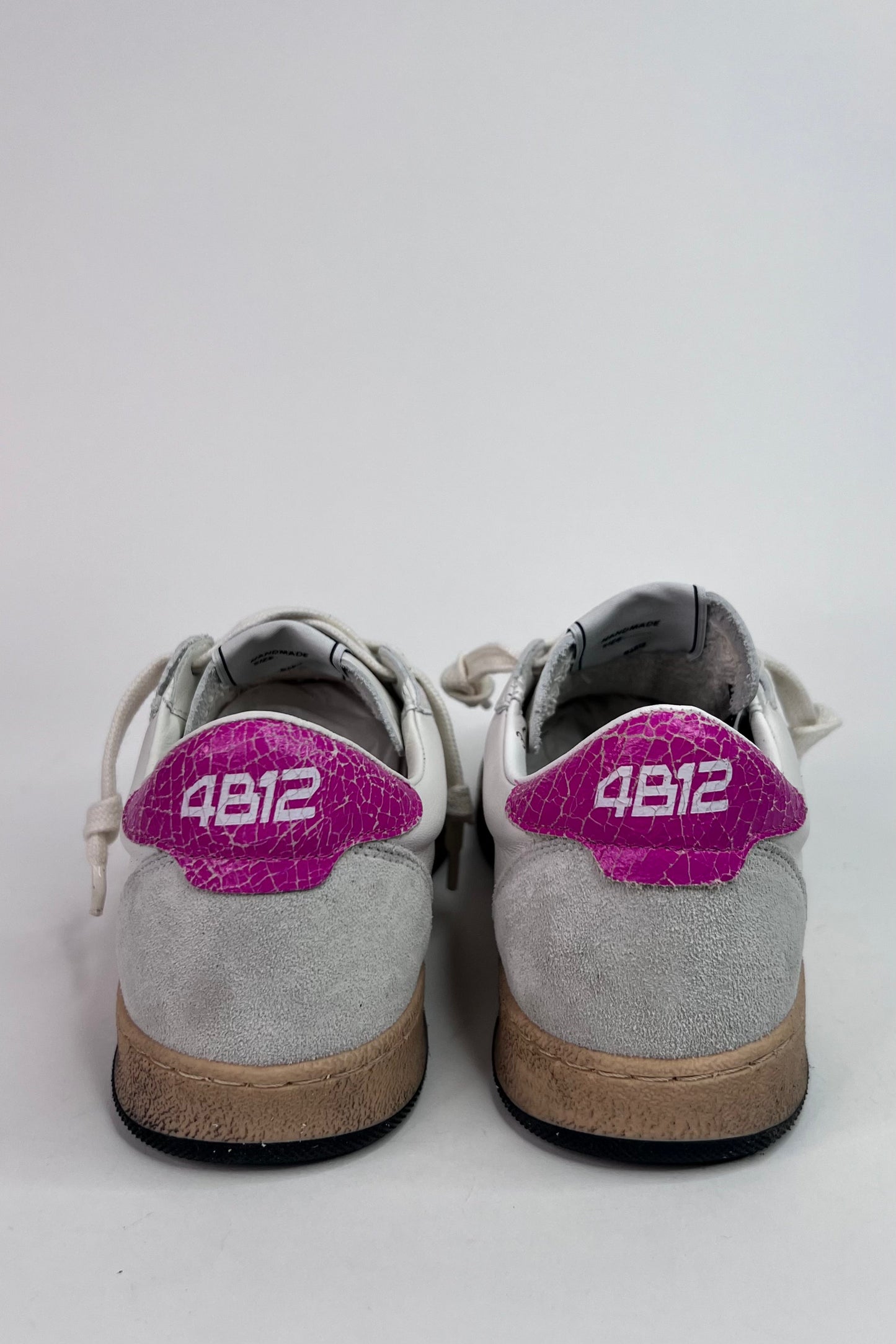 4B12 Ladies Playnew White/Pin Front Lace-up fastening Trainers