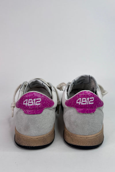 4B12 Ladies Playnew White/Pin Front Lace-up fastening Trainers