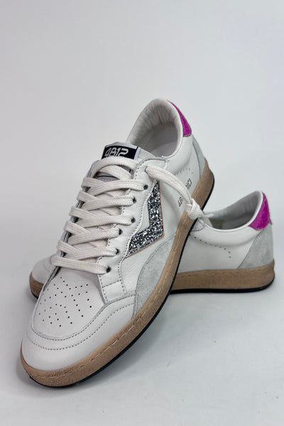 4B12 Ladies Playnew White/Pin Front Lace-up fastening Trainers