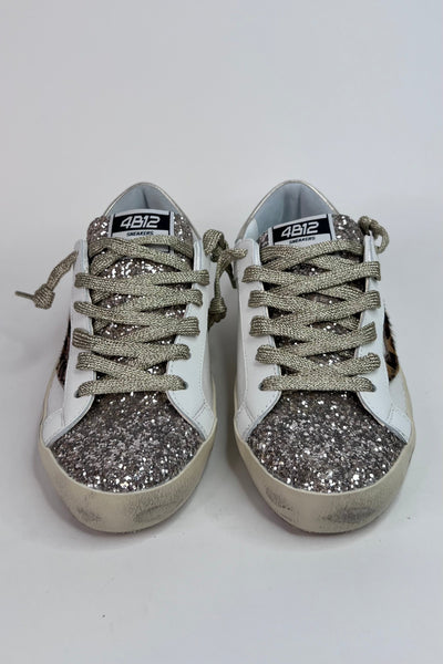 4B12 Ladies Flat Rubber Sole Suprime White/Beige Trainers