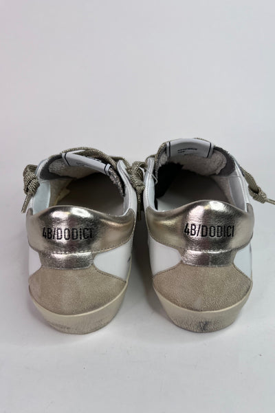 4B12 Ladies Flat Rubber Sole Suprime White/Beige Trainers