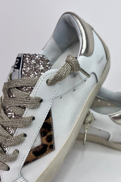 4B12 Ladies Flat Rubber Sole Suprime White/Beige Trainers
