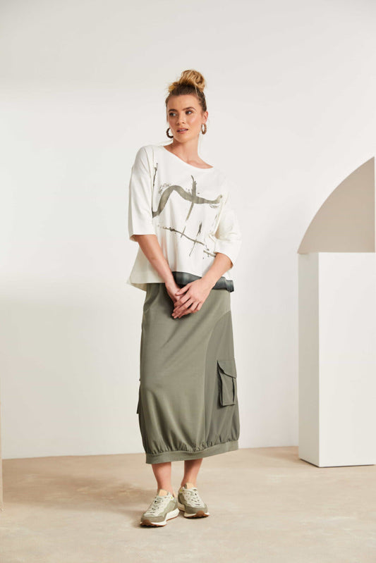 Naya Ladies Drawstring Waist Army Combat Pocket Skirt