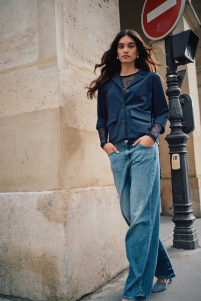 Mos Mosh Ladies  Flattering High Rise Dara Vint Mid Blue Jeans
