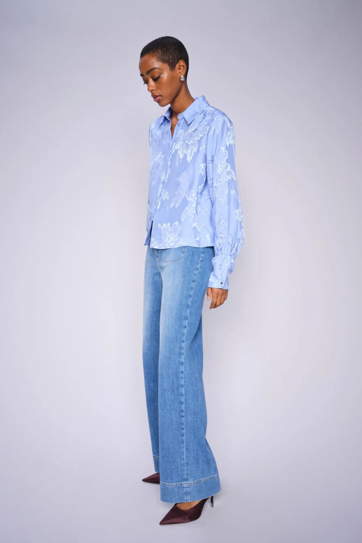 Mos Mosh Ladies Wide-Leg Fit Soey Grendel Blue Jeans