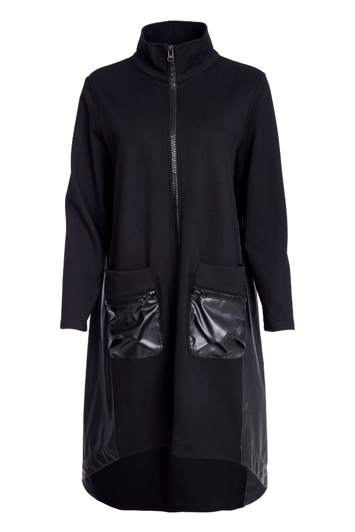Naya Ladies Leather Side Panels and Pocket Detai Pocket Jacket